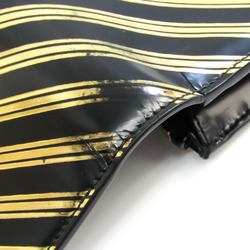 Balenciaga 490614 Unisex Leather Long Wallet (bi-fold) Black,Gold
