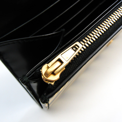 Balenciaga 490614 Unisex Leather Long Wallet (bi-fold) Black,Gold