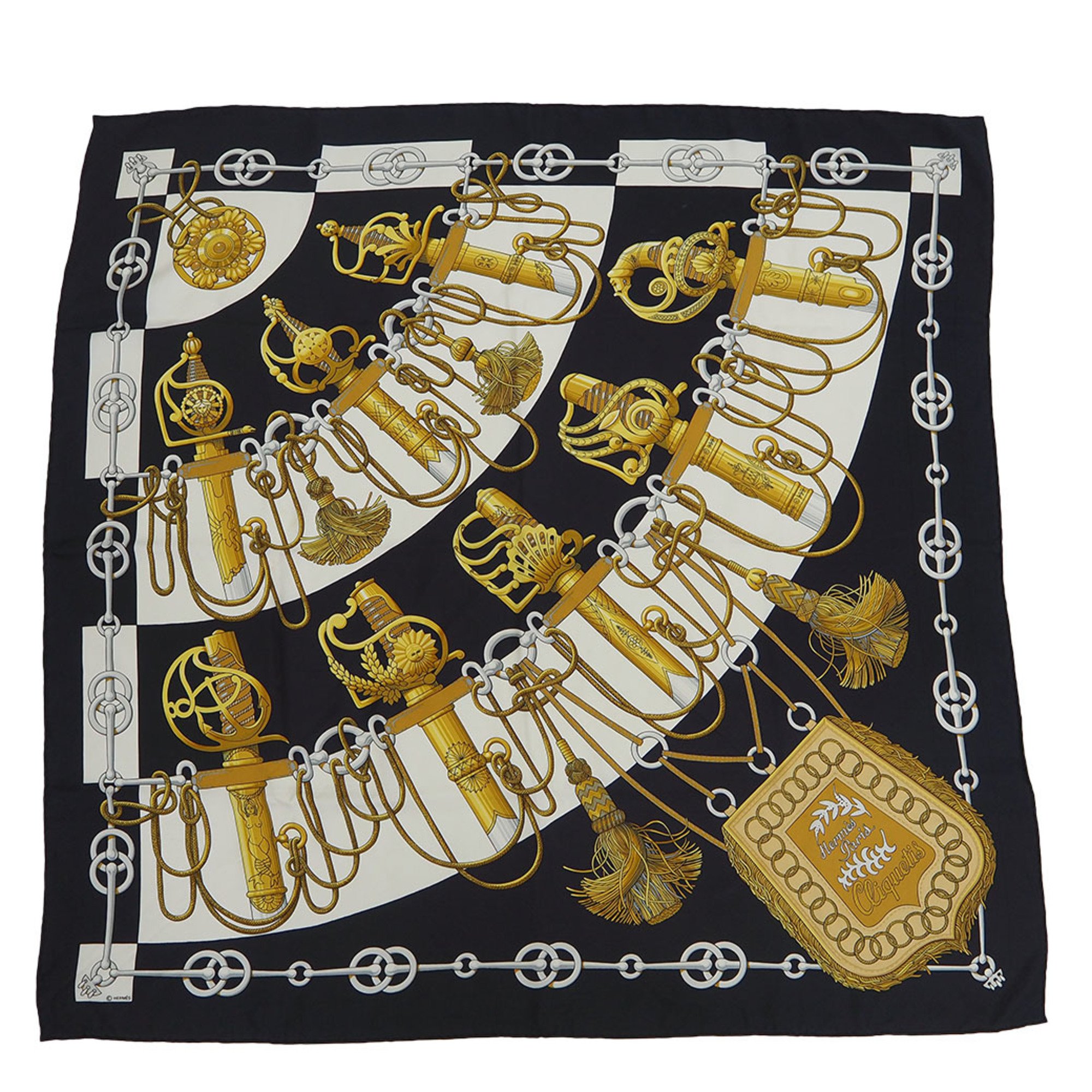 Hermes Silk Scarf Black