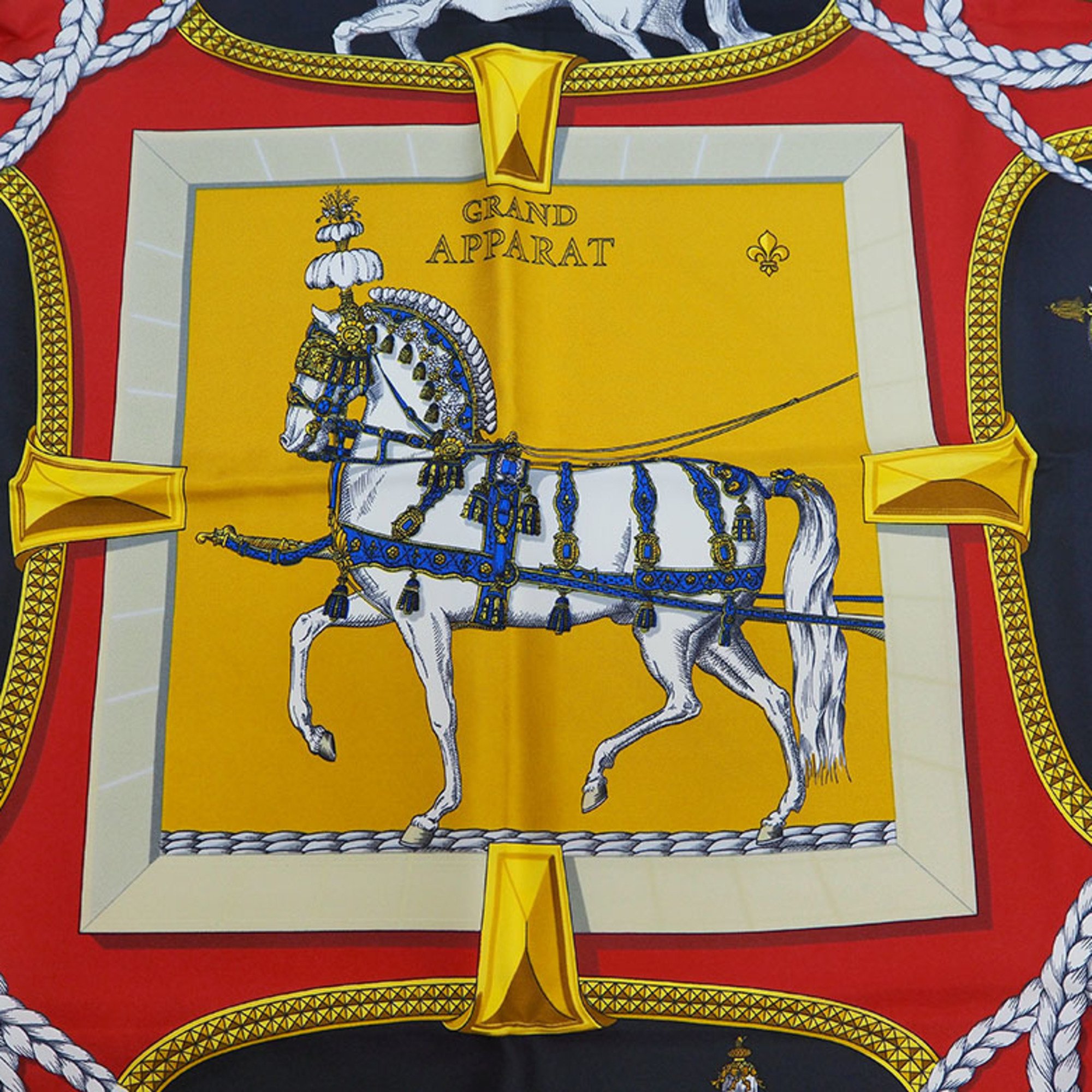 Hermes Silk Scarf Black,Red Color