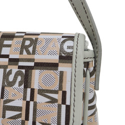 Salvatore Ferragamo PVC,Leather Shoulder Bag Beige