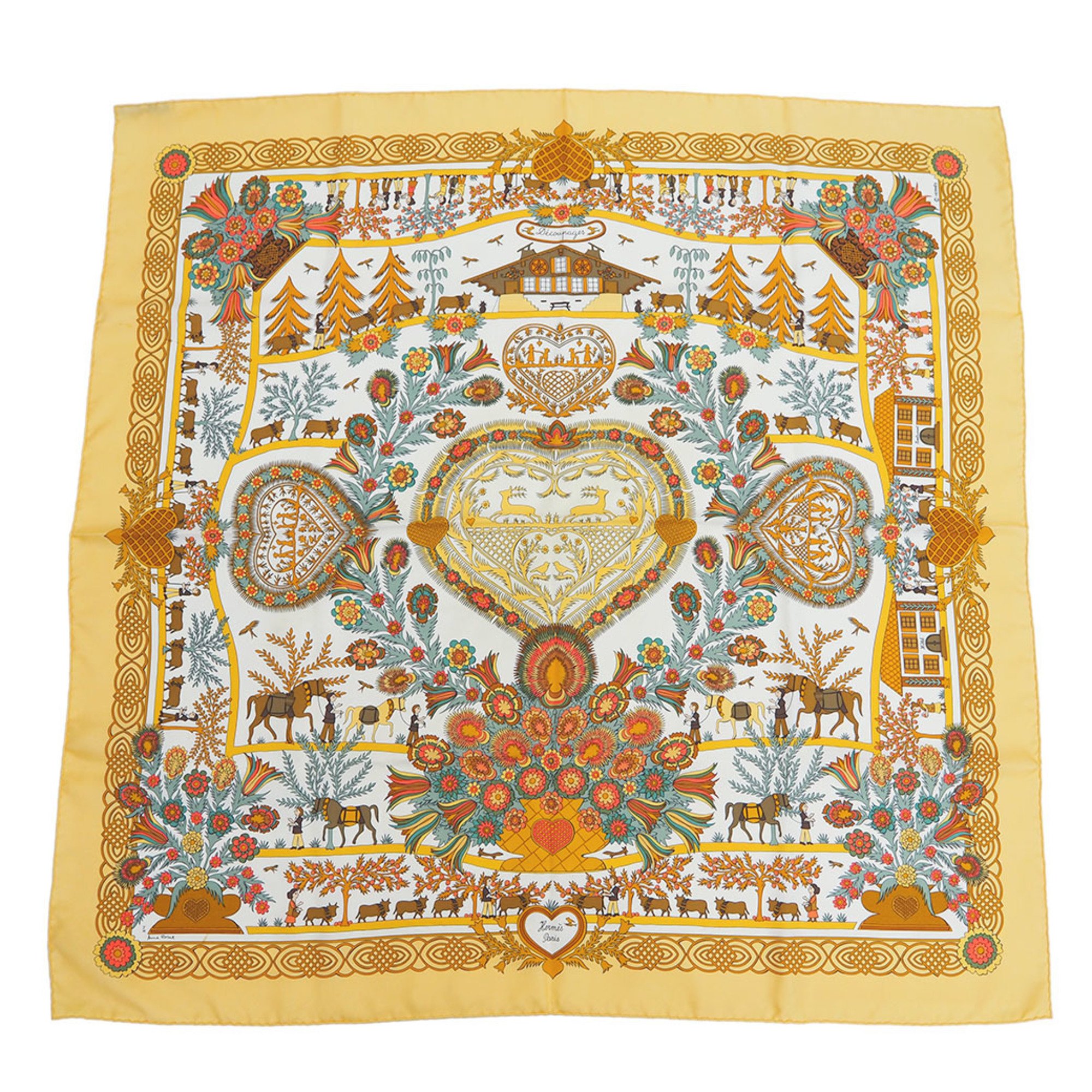 Hermes Silk Scarf Cream