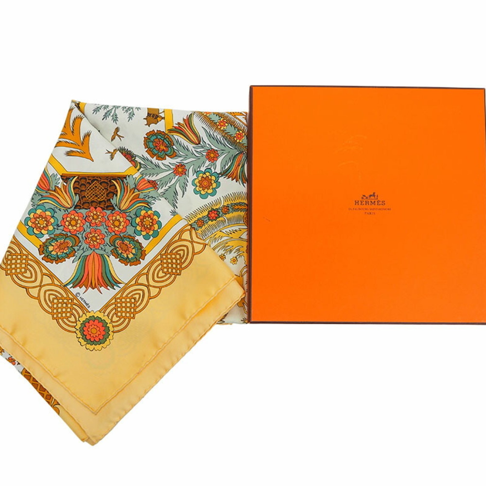 Hermes Silk Scarf Cream