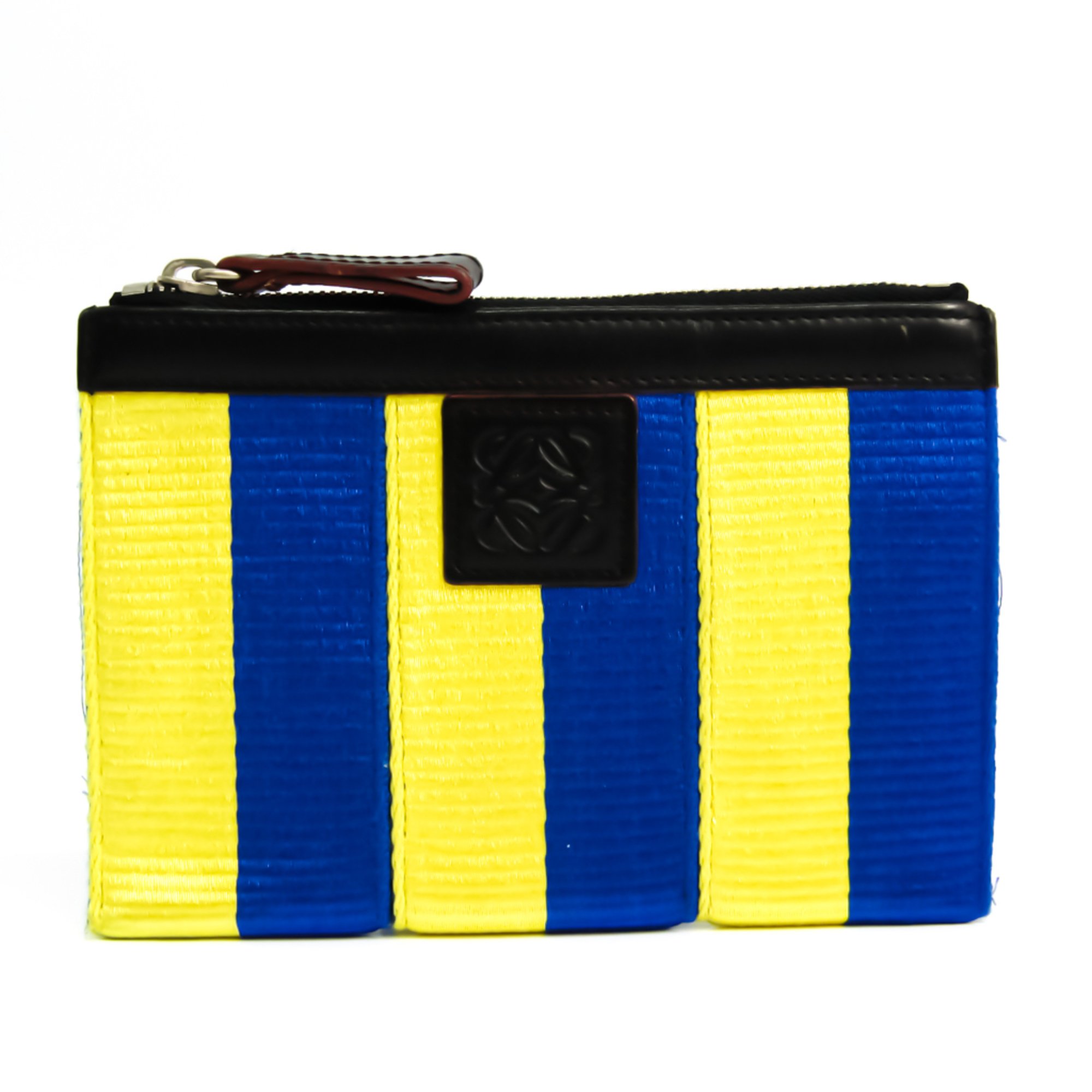 Loewe Unisex Leather,Cotton Pouch Black,Blue,Yellow