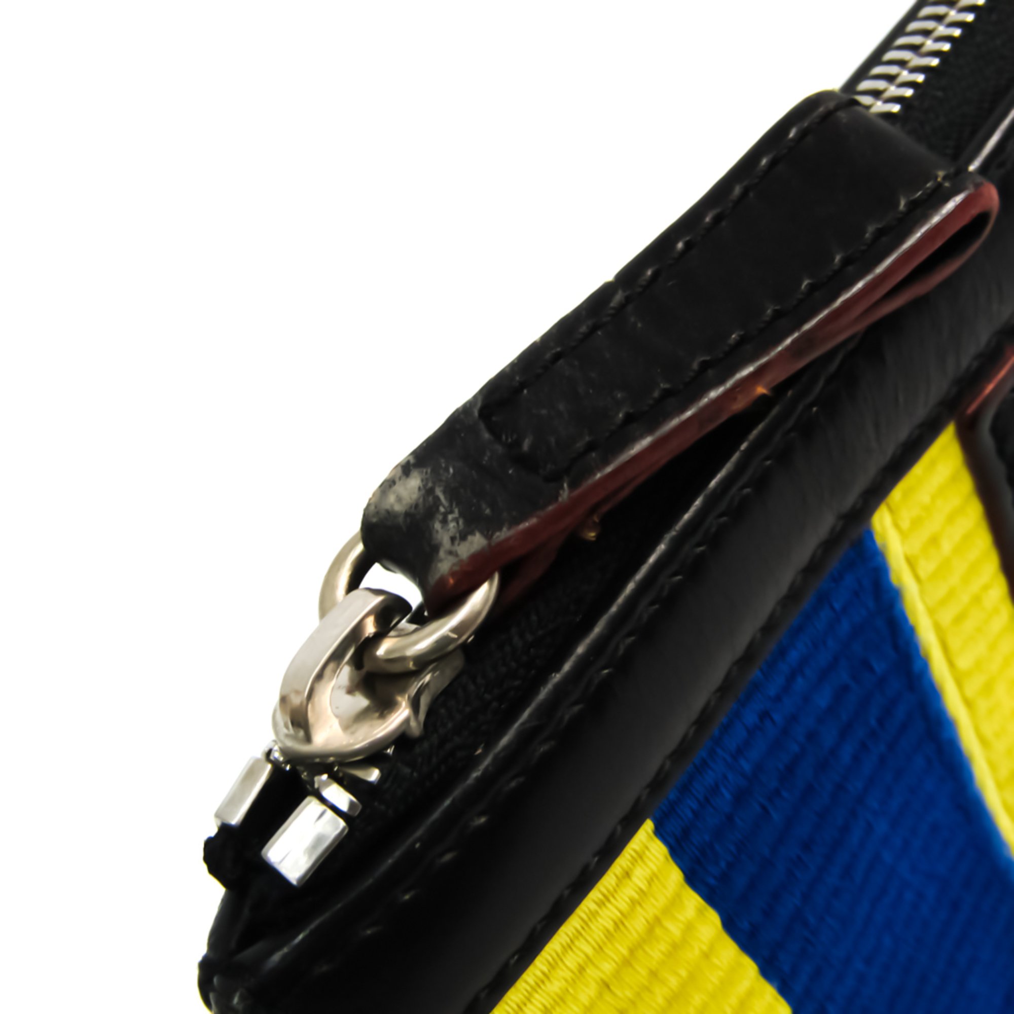 Loewe Unisex Leather,Cotton Pouch Black,Blue,Yellow