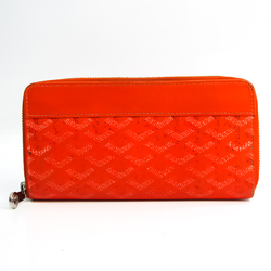 Goyard Matignon Leather,Canvas Long Wallet (bi-fold) Orange