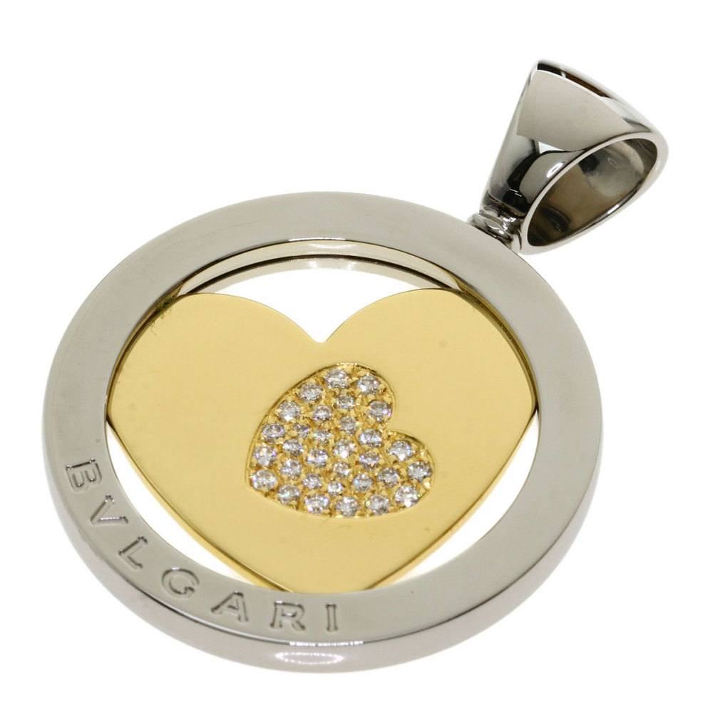 Bvlgari Tondo Heart Diamond Pendant Top K18 Yellow Gold / Steel Ladies  BVLGARI | eLADY Globazone