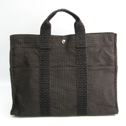 Hermes Her Line MM Unisex Polyamide,Polyester Handbag Black,Gray