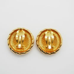 CHANEL round coco mark earrings gold