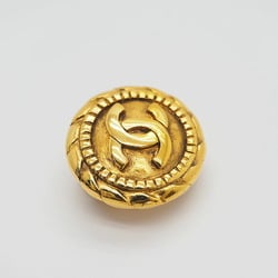 CHANEL round coco mark earrings gold medium size