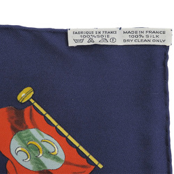 HERMES Hermes Carre 90 PAVOIS flag navy scarf muffler