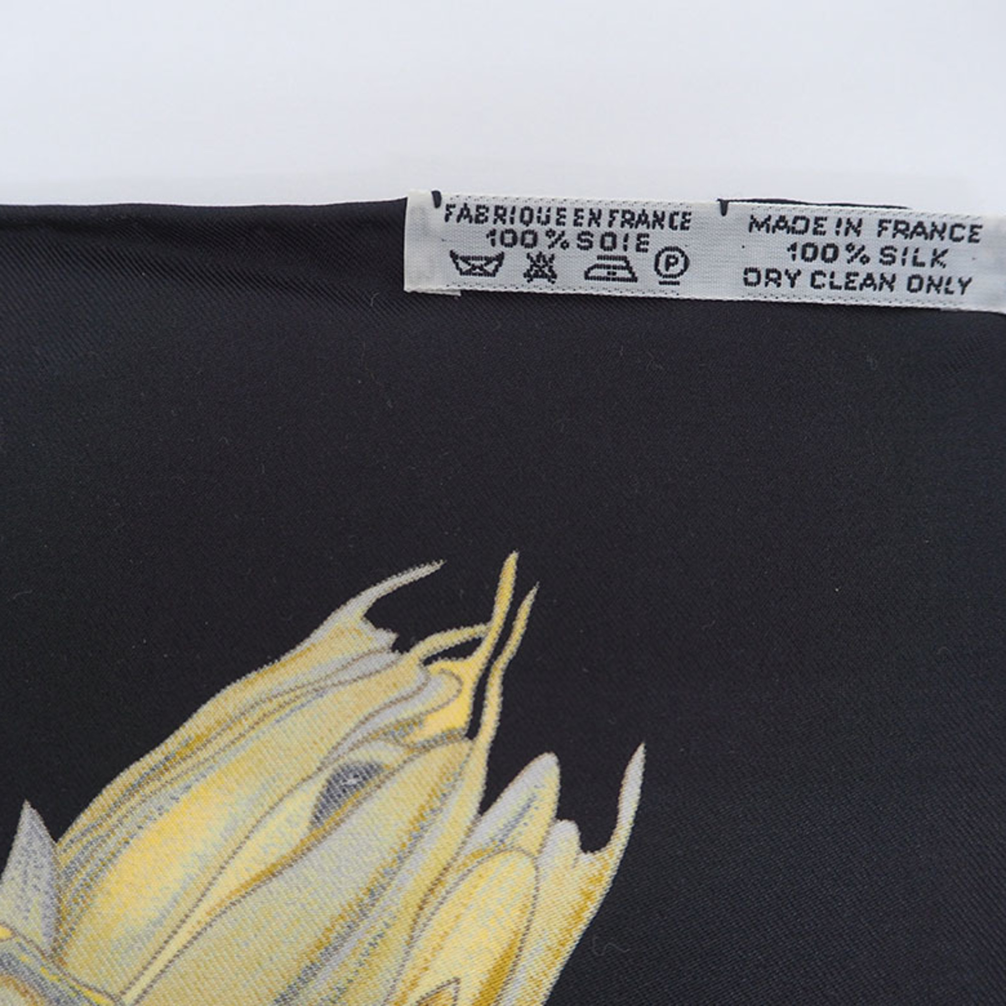 HERMES Hermes Carre 90 PASSIFLORES Black x Yellow v.dawlat Scarf Muffler