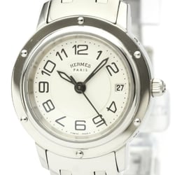 Polished HERMES Clipper Stainless Steel Quartz Ladies Watch CP1.210 BF538360