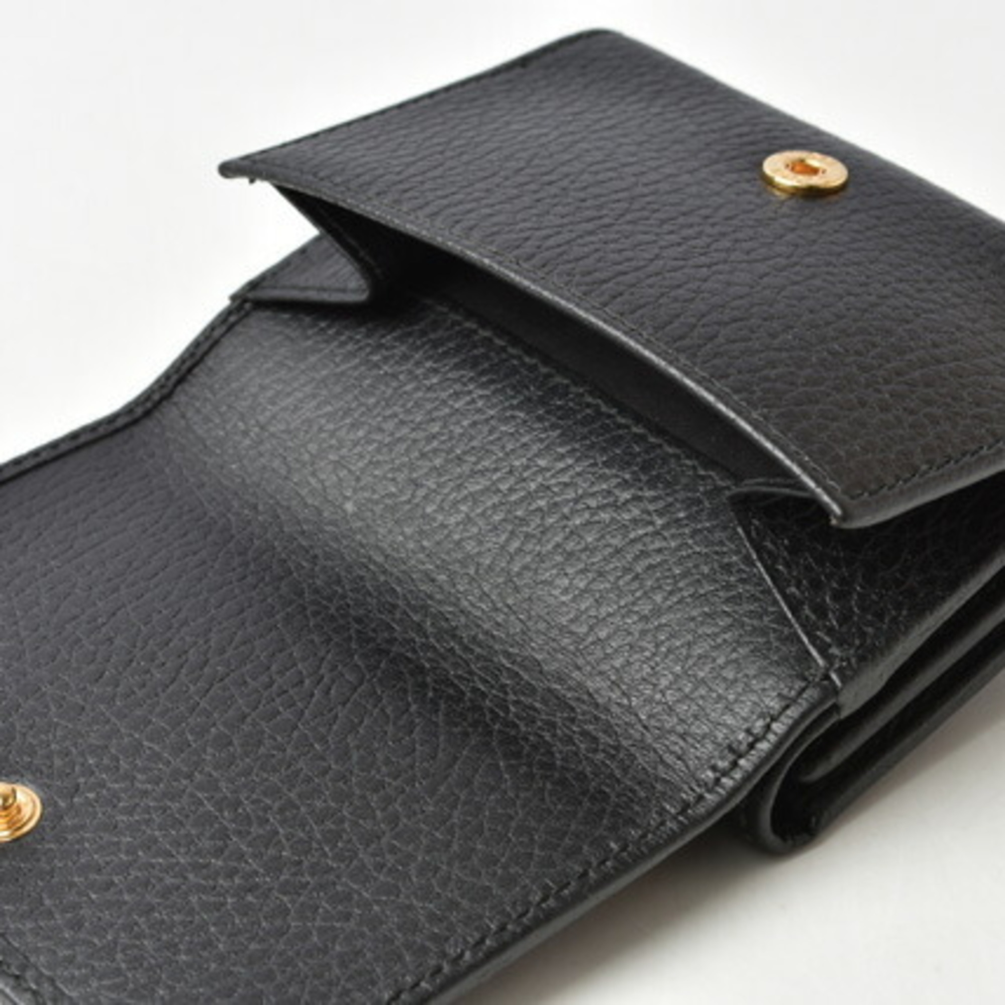 Gucci mini wallet / tri-fold GUCCI fold 474746 PETITE MARMONT Petit Marmont Black