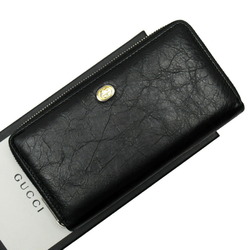 Gucci GUCCI round wallet GG black silver gold leather 575988