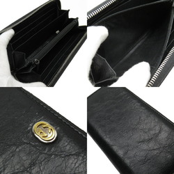 Gucci GUCCI round wallet GG black silver gold leather 575988