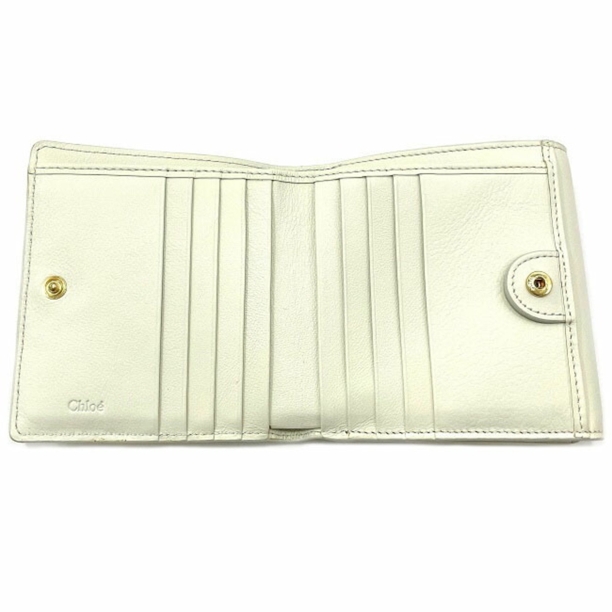 Chloé Chloe Bi-Fold Wallet White Vic CHC19SP066A88 119 Leather Ladies