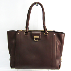 Salvatore Ferragamo EZ-21 G187 Women's Leather Handbag Brown