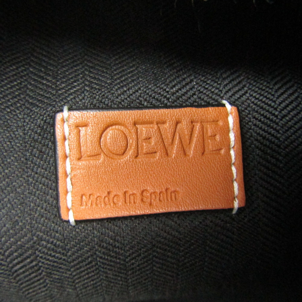 LOEWE Logo New Road Line Crossbody Shoulder Bag Canvas Leather Navy Blue  30SF515