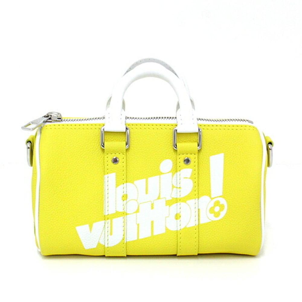 Louis Vuitton Keepall XS M80842 Leather Yellow / White Virgil Abloh 2WAY  Shoulder Bag Handbag