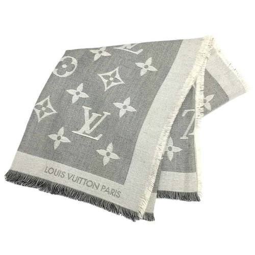 LOUIS VUITTON monogram silk cashmere knitted black stretch casual