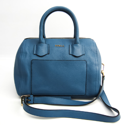 Furla Alba S Satchel 984379 Women's Leather Handbag,Shoulder Bag Dark Blue