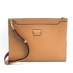 Christian Louboutin Sky Pouch 3185087 Unisex Leather Studded Pouch,Shoulder Bag Light Brown