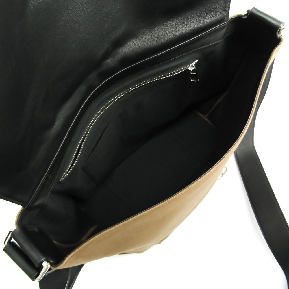 Loewe Ghost Stitch 315.50.N64 Unisex Canvas,Leather Shoulder Bag Beige,Black,Khaki
