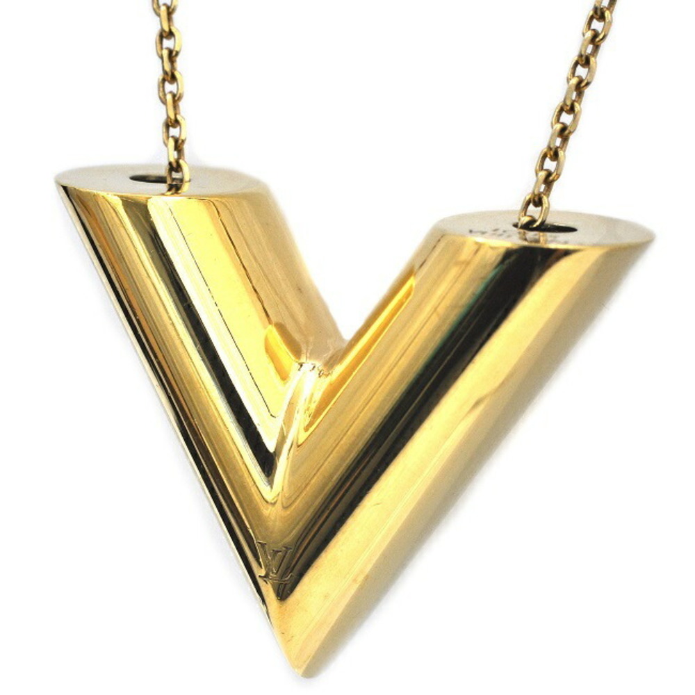 LOUIS VUITTON Necklace Essential V Gold Chain Pendant Ladies'  Accessories