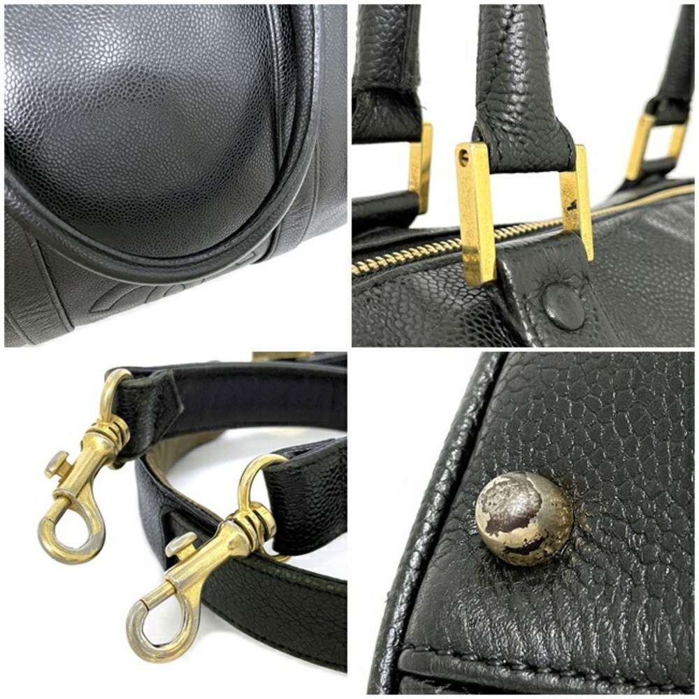 Chanel Black Caviar Leather Boston Bag with Gold Hardware. Very, Lot  #58255