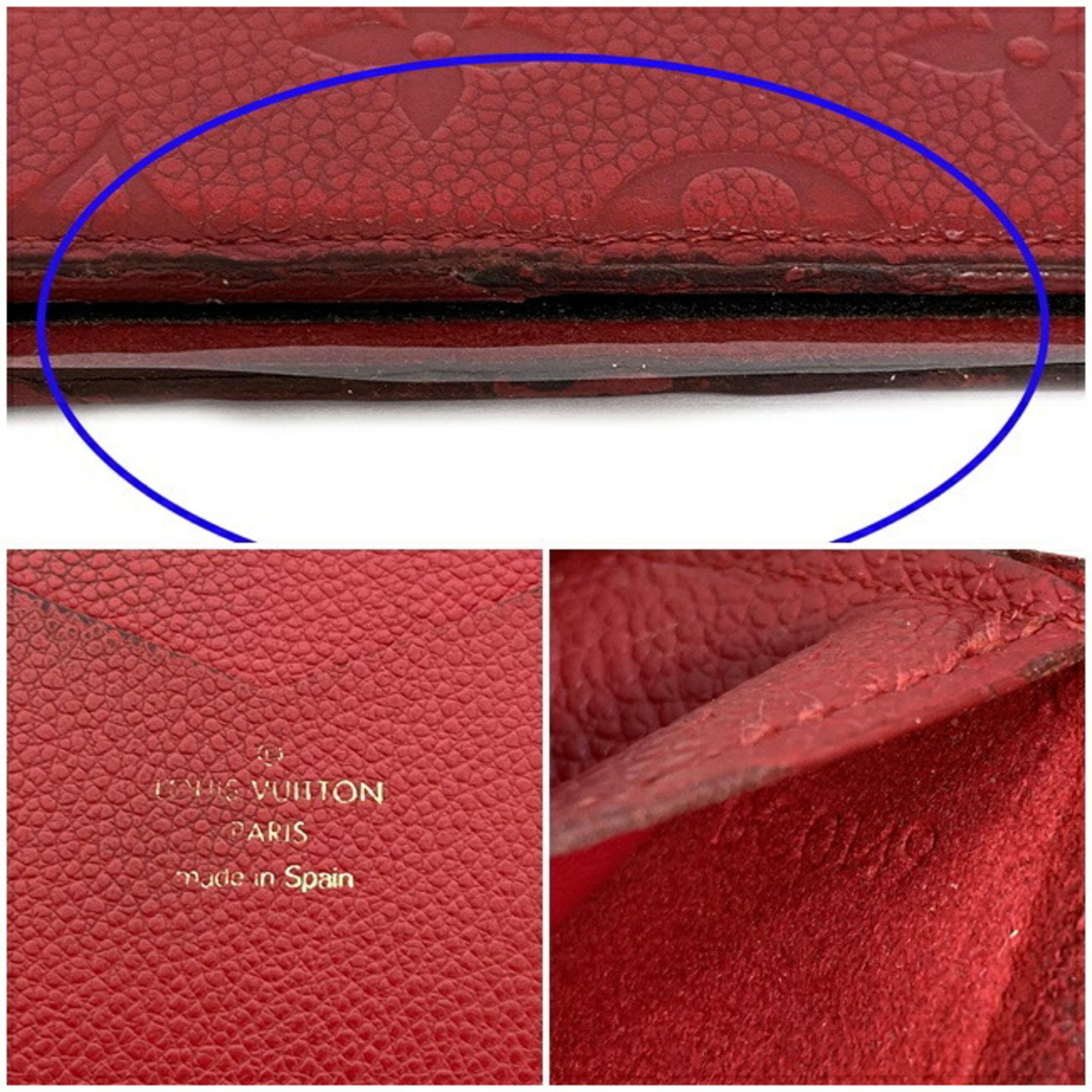 Louis Vuitton Cover iPhone X Xs Folio Red Scarlet Monogram Amplant M63588 Notebook Type Leather BC4168 LOUIS VUITTON Smartphone Case Eyephone Ladies Genuine