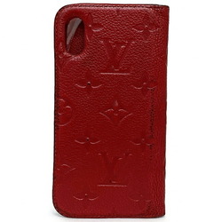 Louis Vuitton Cover iPhone X Xs Folio Red Scarlet Monogram Amplant M63588 Notebook Type Leather BC4168 LOUIS VUITTON Smartphone Case Eyephone Ladies Genuine
