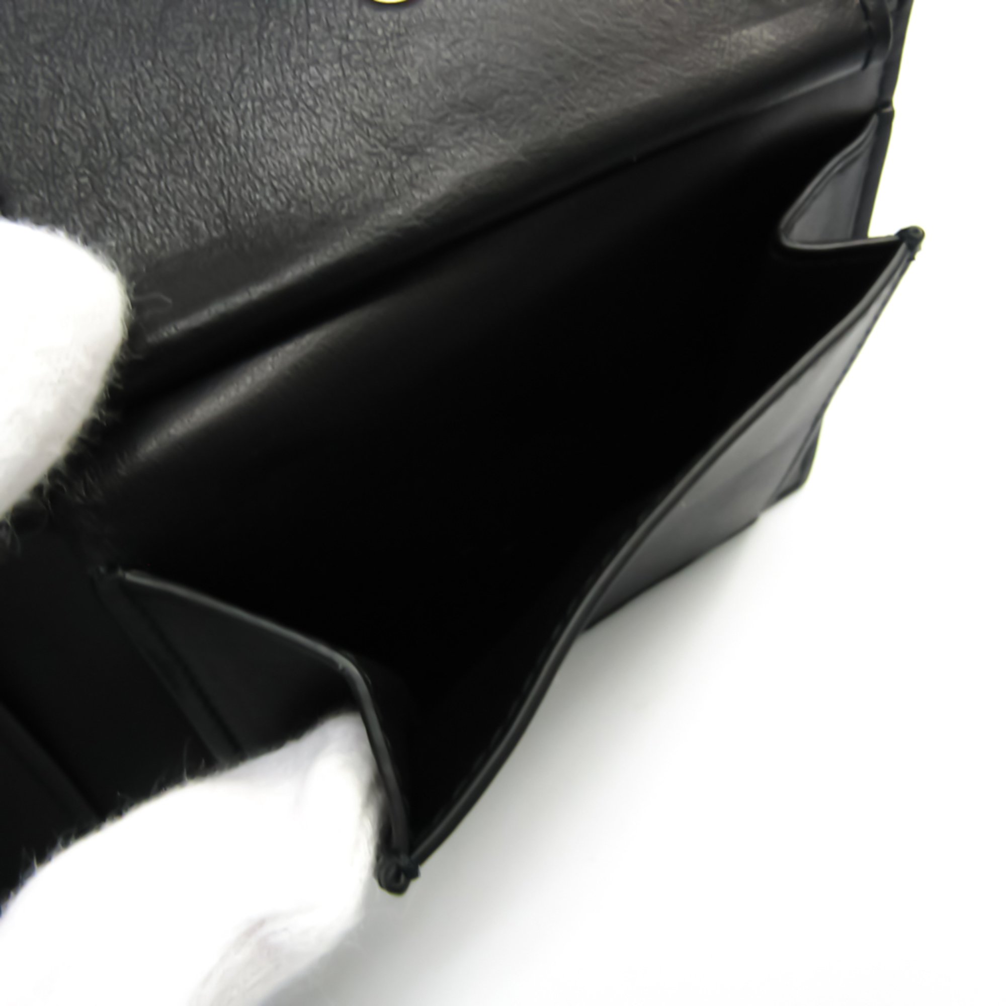 Bottega Veneta Unisex  Calfskin Wallet (bi-fold) Black
