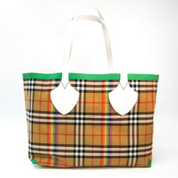 Burberry Reversible 4078763 Unisex Canvas,Leather Tote Bag Beige,Black,Green,White