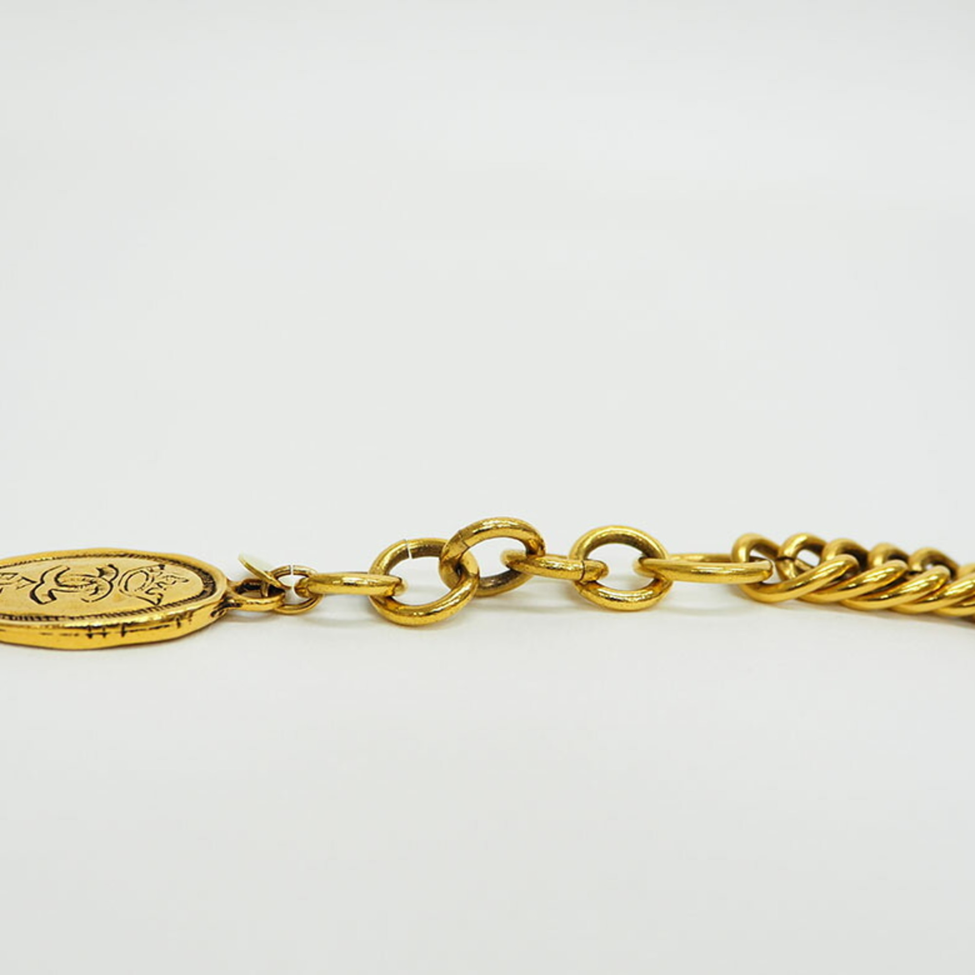 CHANEL vintage charm coco mark bracelet gold medal coin crown