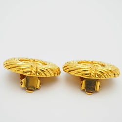 CHANEL 93P Round Coco Earrings Gold Rope Pattern