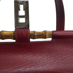 GUCCI Gucci 111713 GG canvas bamboo handbag red tubular shoulder