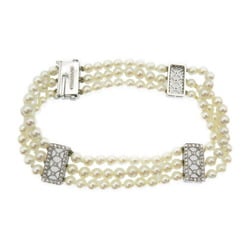 Tiffany Ziegfeld Baby Pearl Pt950 3 Veil Bracelet Platinum / Diamond 0141TIFFANY & Co. Ladies