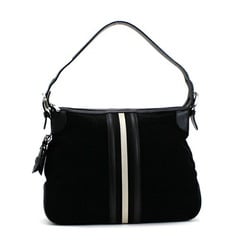 Barry One Shoulder Bag Suede x Leather Black BALLY With Ladies
