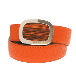 Hermes Belt Vibrato Leather Orange Brown 0182 HERMES