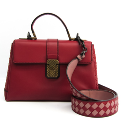 Bottega Veneta Intrecciato Women's Leather Handbag Dark Red