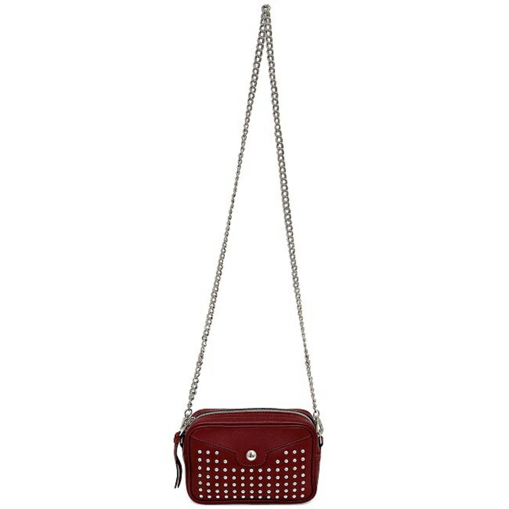 Longchamp Shoulder Bag Bordeaux 2088-HLV-009 Leather LONCHAMP Studs Pochette Ladies Chain