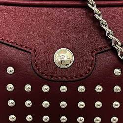 Longchamp Shoulder Bag Bordeaux 2088-HLV-009 Leather LONCHAMP Studs Pochette Ladies Chain