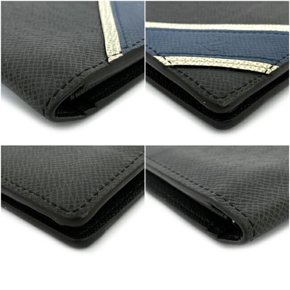 Louis Vuitton Wallet Portofeuil Brothers Black x Blue Long Folded