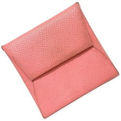 Hermes Bastia Rose Confetti Pink Coin Case Taurillon Clemence □ P HERMES Ladies Purse Leather Square
