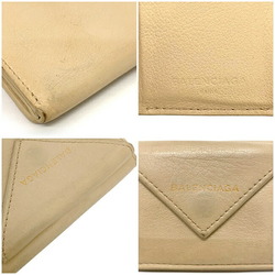 Balenciaga Women's Leather Wallet (tri-fold) Beige