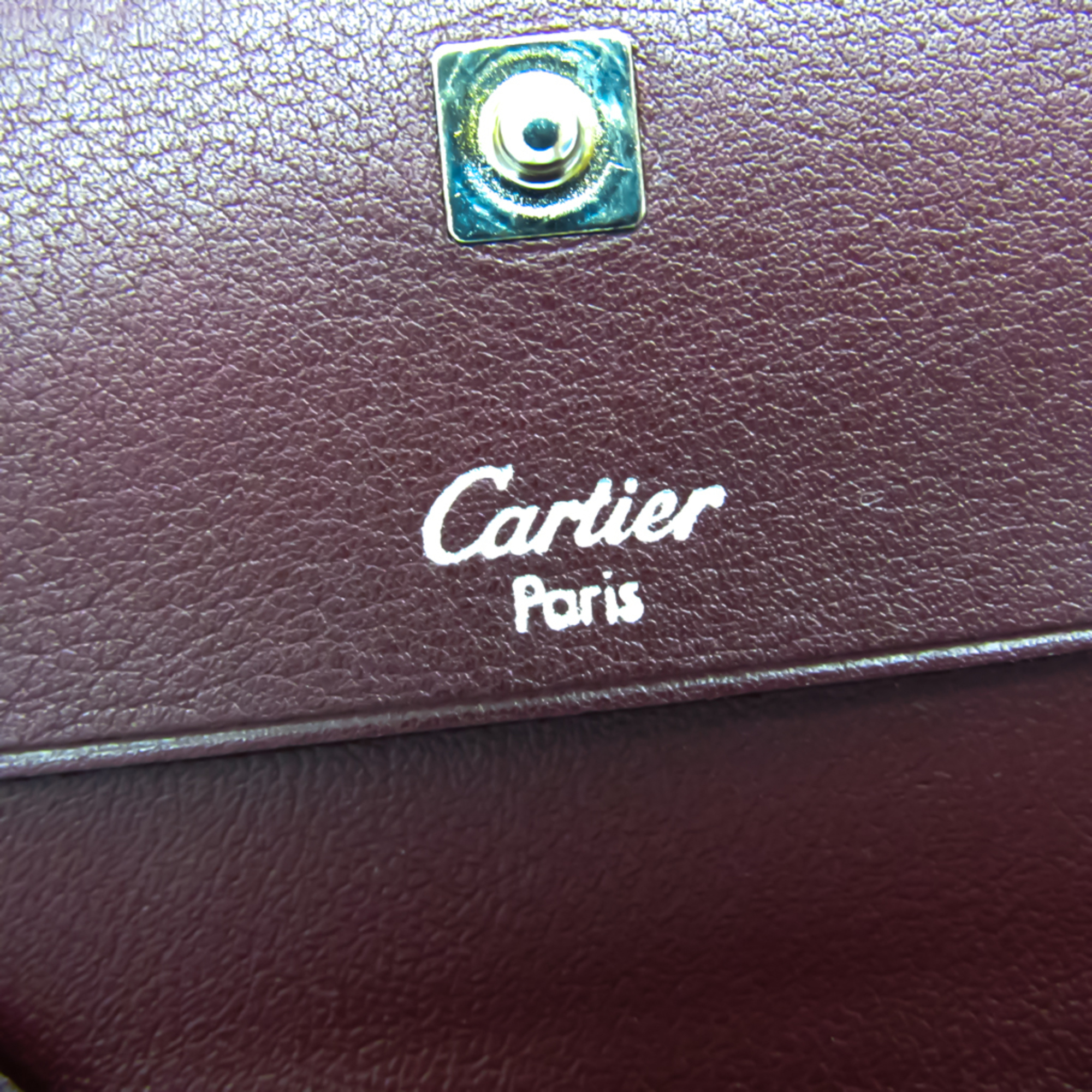 Cartier Cabochon L3000570 Unisex  Calfskin Coin Purse/coin Case Bordeaux
