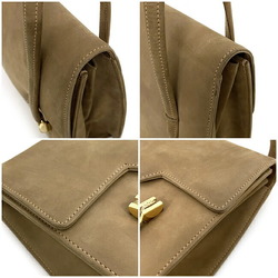Gucci Handbag Beige Gold Histeria Suede GUCCI Flap Mini Bag Ladies