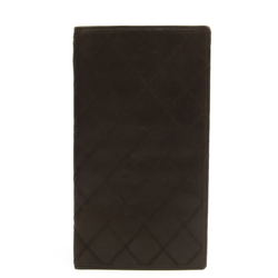 Chanel Bicolor Women's  Lambskin Long Bill Wallet (bi-fold) Brown