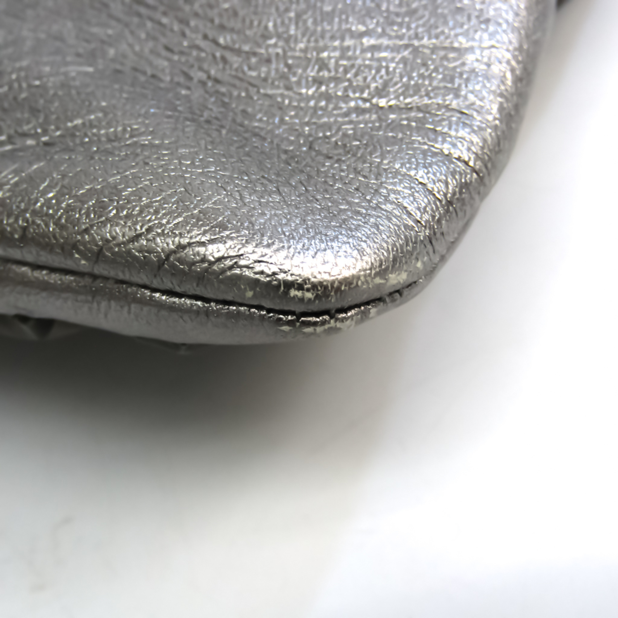 Jimmy Choo DEREK Unisex Leather Studded Clutch Bag Silver